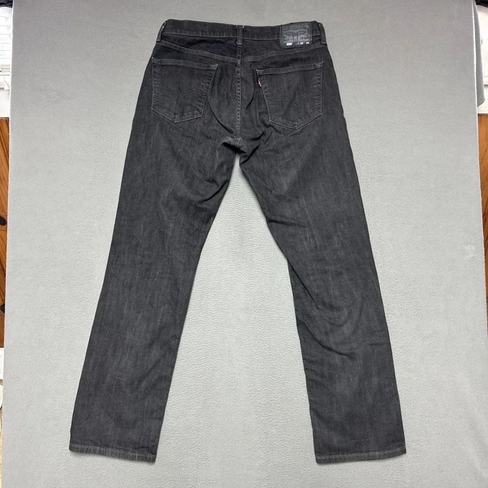 Levis 559 Relaxed Straight Jeans Mens Dark Wash 33x34 Gray Stretch Comfort Denim